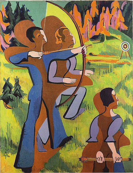 Archers - Oil on Carvan - 195 - 150 cm - Kirchner Museum Davos